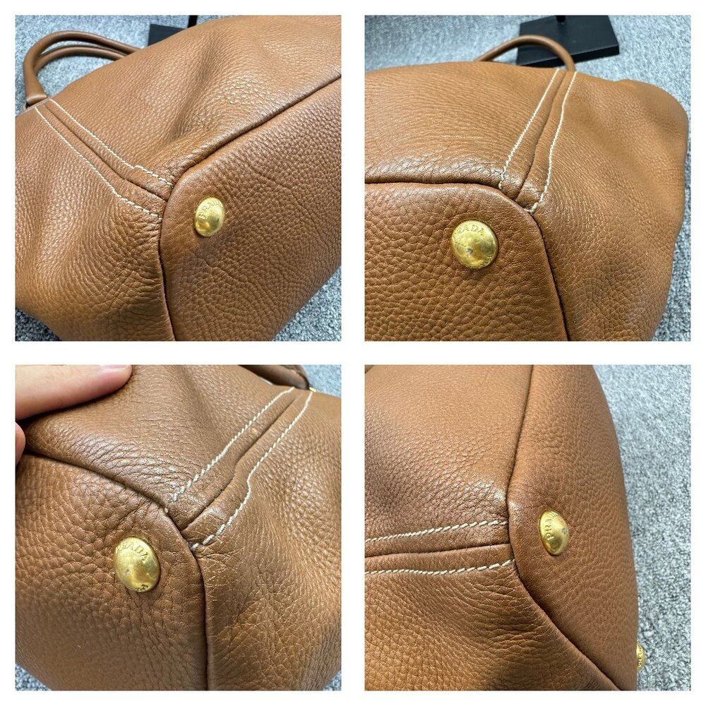 Prada Vitello Daino Leather Satchel Bag 535-071925 - Picture 7 of 16